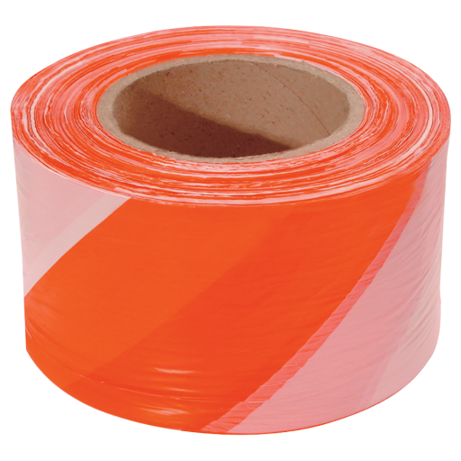 RED & WHITE BARRIER TAPE 75MMX500M ROLL