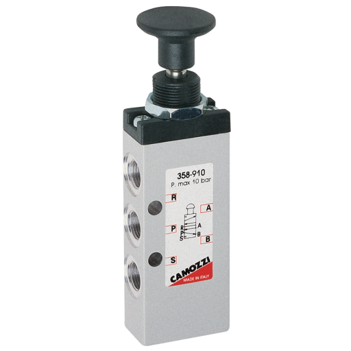 1/8 5/2 PUSH/PULL KNOB MONOSTABLE