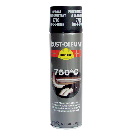 BLACK SATIN GLOSS HEAT RES. PAINT 500ML