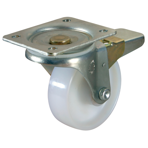 100MM SWL BRAKE CASTOR PLATE FTG  NYLON