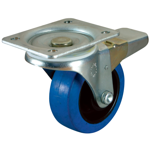 100MM SWL BRAKE CASTOR PLATE FTG  RUBBER
