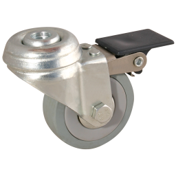 50MM SWIVEL BRAKE CASTOR BOLT HOLE- GREY