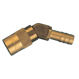 3/8 HT COUPLING VITON 45o BARB
